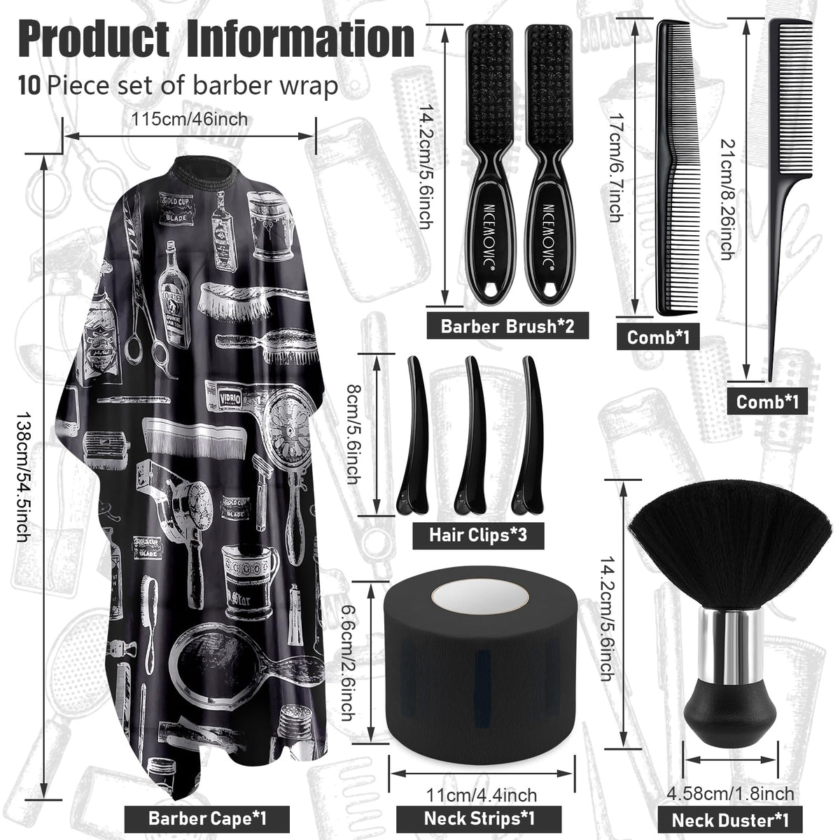 NICEMOVIC close-up of nylon cape texture highlighting waterproof durability
