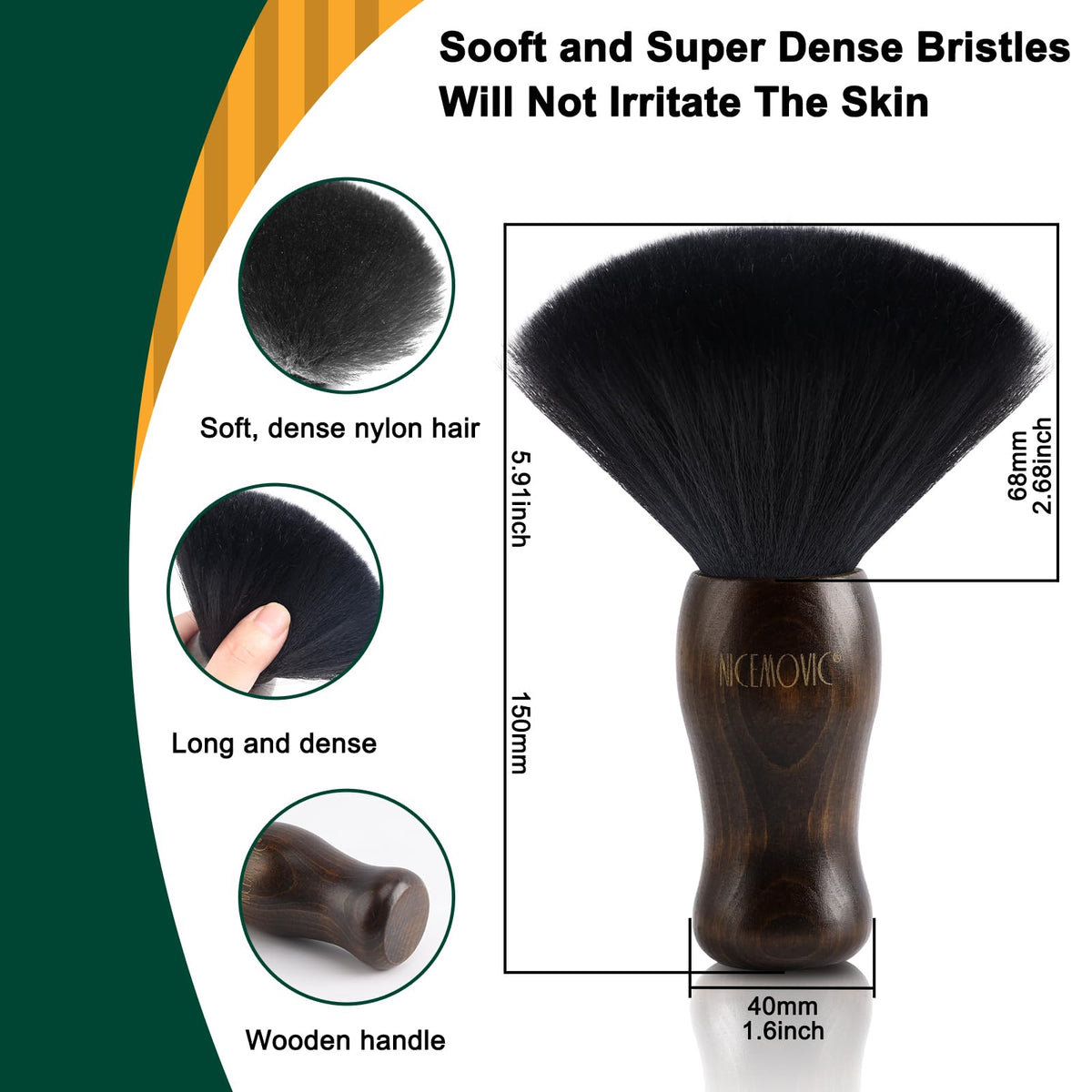 NICEMOVIC close-up of lint-free nylon bristles revealing gentle, hair-grabbing texture for fast cleanup