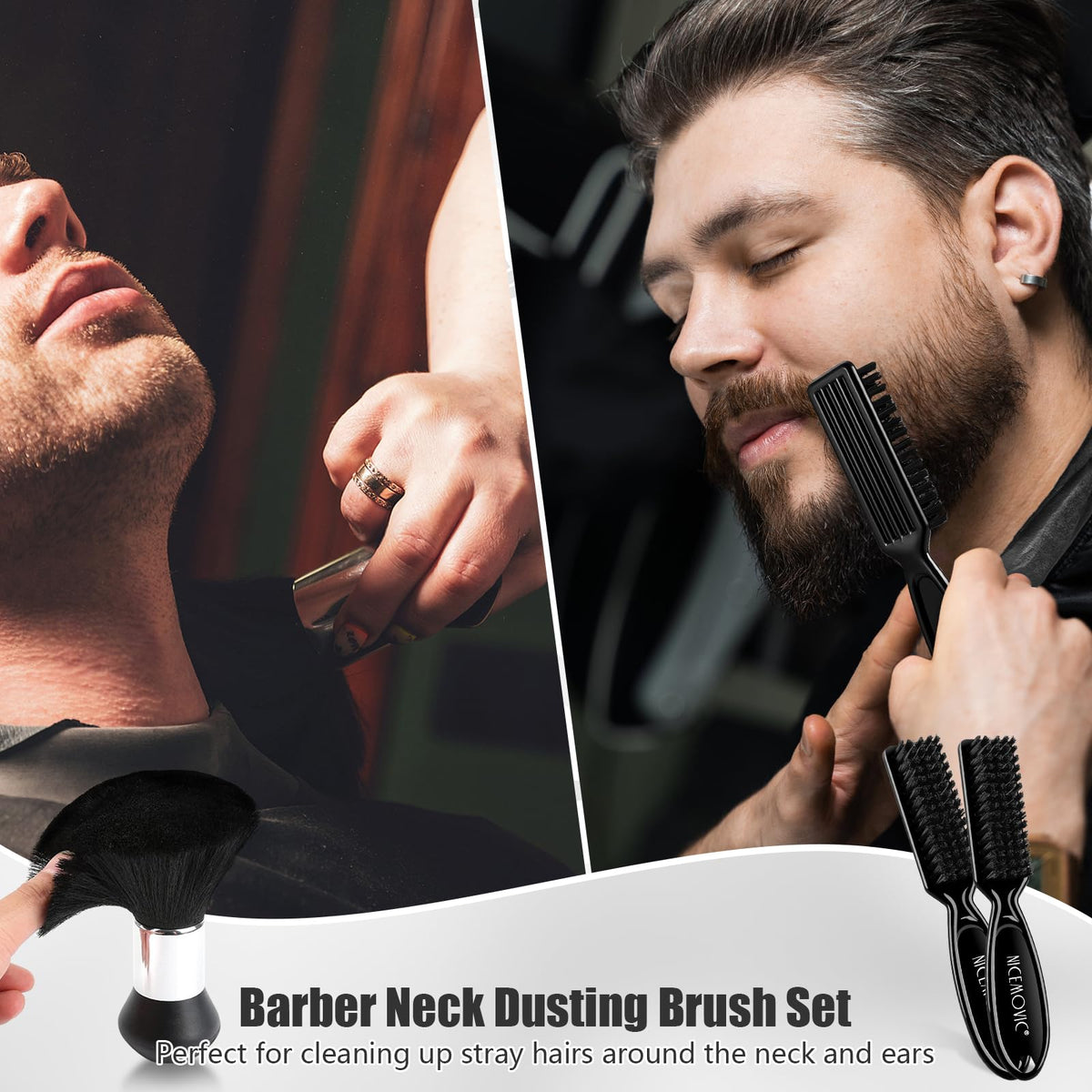 NICEMOVIC combs and hair clips displayed for sectioning and secure styling benefits