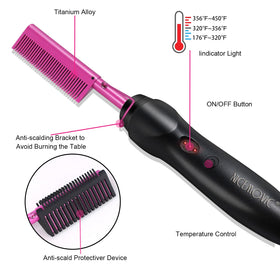NICEMOVIC three multi-colored duckbill clips displayed with comb for sectioning during styling