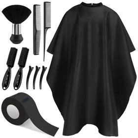 NICEMOVIC front view of full barber cape kit showing compact packaging and included tools