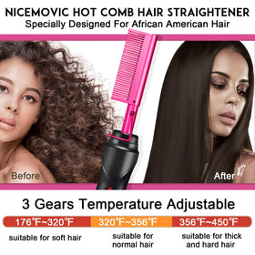 NICEMOVIC insulated handle and power buttons visible for safe easy temperature adjustments