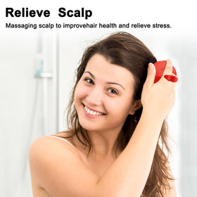 NICEMOVIC brush in shower lathering hair to lift buildup and enhance cleansing benefit