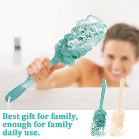 NICEMOVIC scrubbers on bathroom shelf showing neat storage and gifting benefit