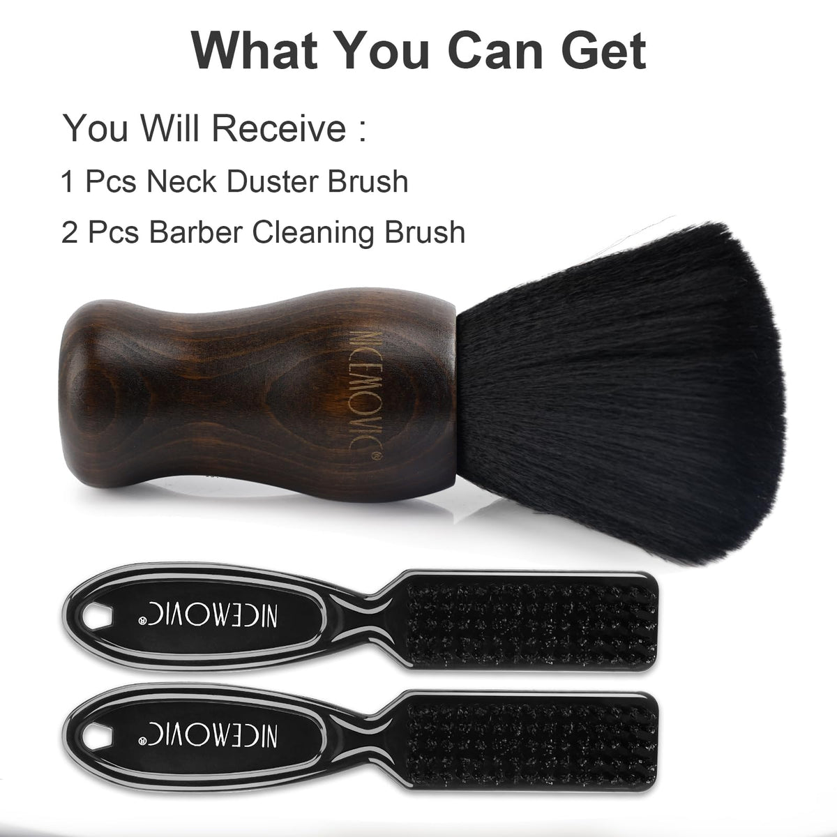 NICEMOVIC set placed on a salon counter near scissors and clippers showing professional styling readiness