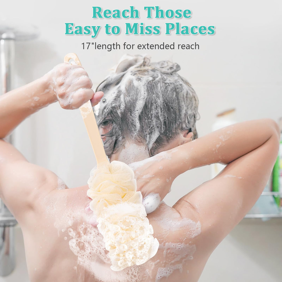 NICEMOVIC full-length 17-inch handle demonstrating extended reach benefit