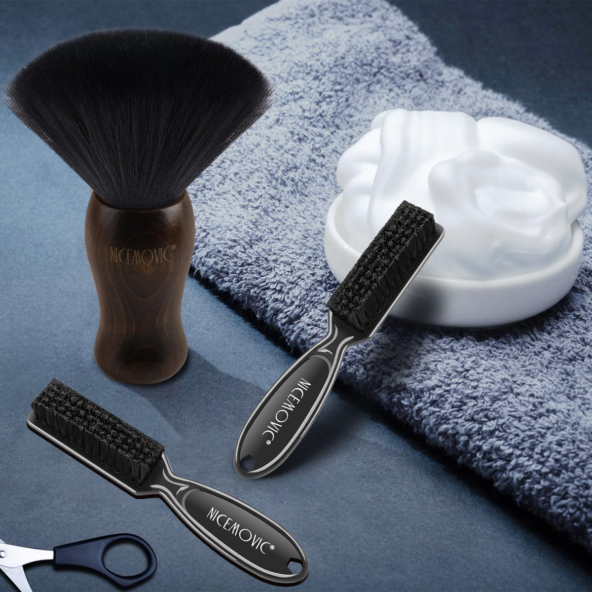 NICEMOVIC held in hand to show compact size and portability for travel and mobile barbering convenience