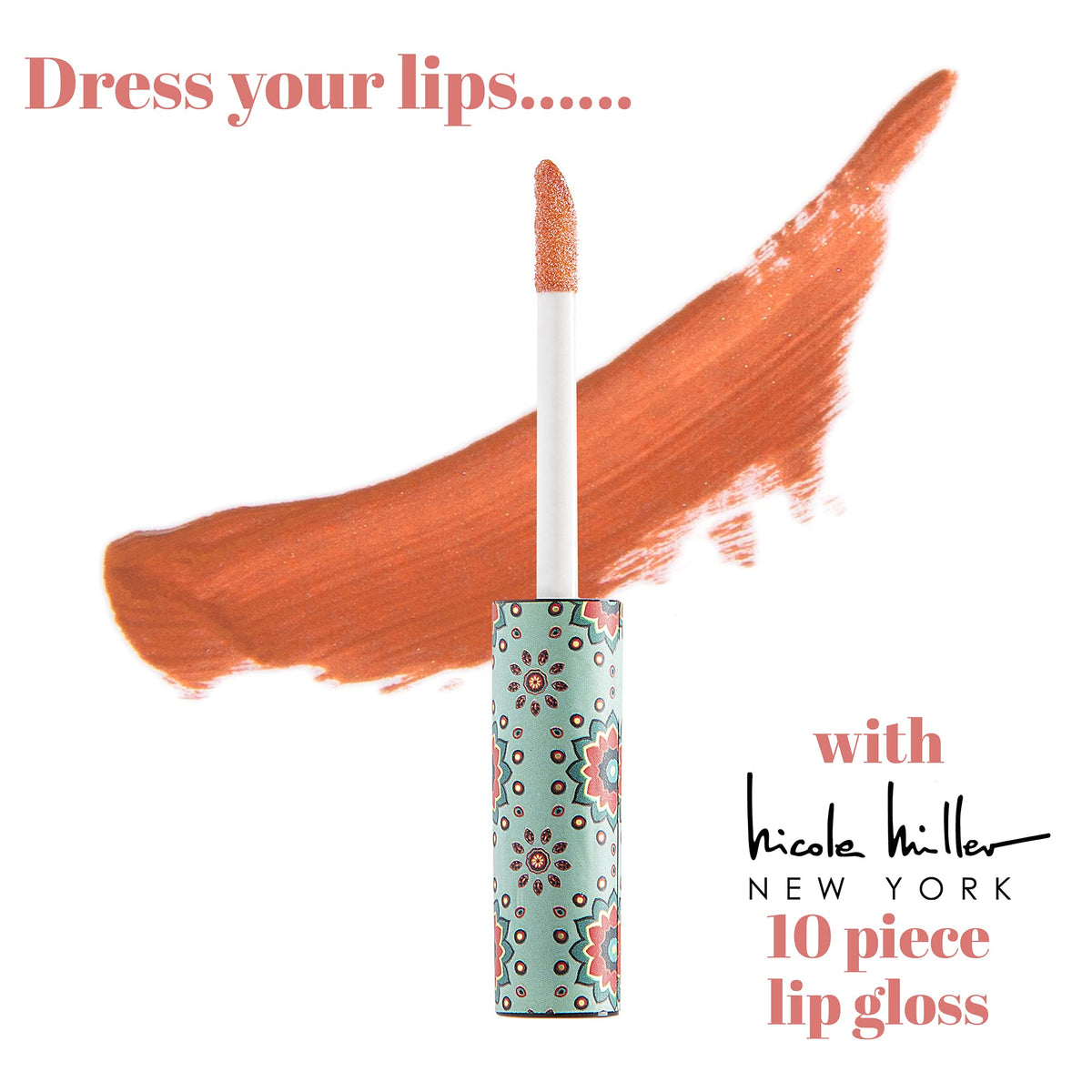 Nicole Miller lip application on model showing luminous finish and color boost
