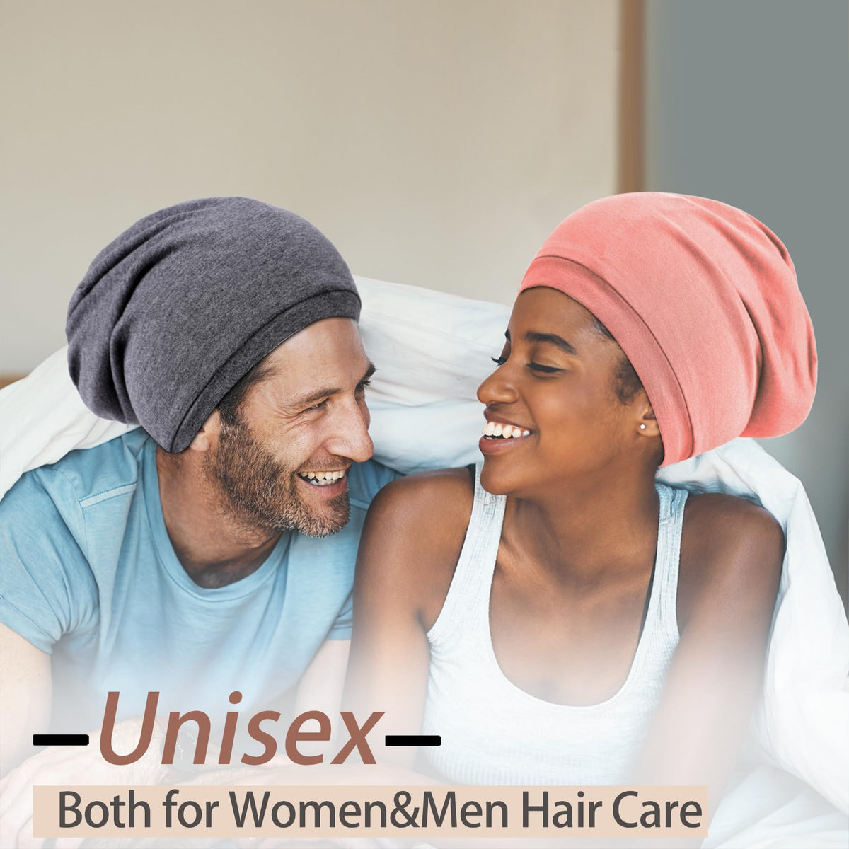 NICPOO bonnet on a bedside table illustrating overnight hair protection and convenience