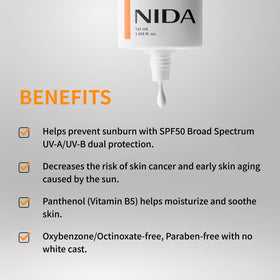 NIDA 50ml travel size held in hand to show portable convenience