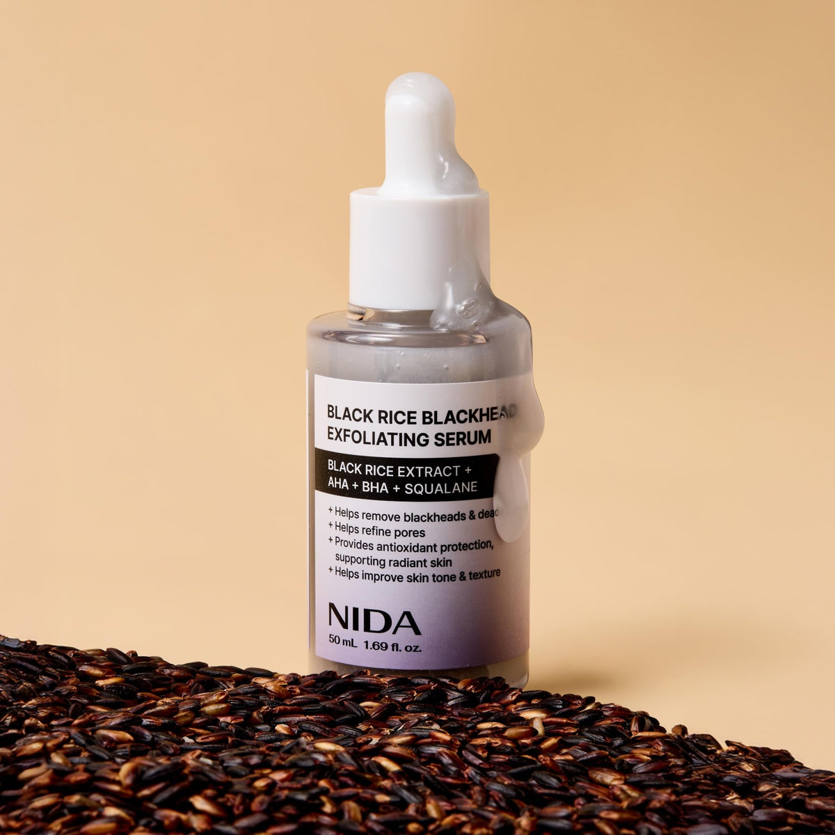 NIDA bottle staged in bathroom routine showing everyday usability