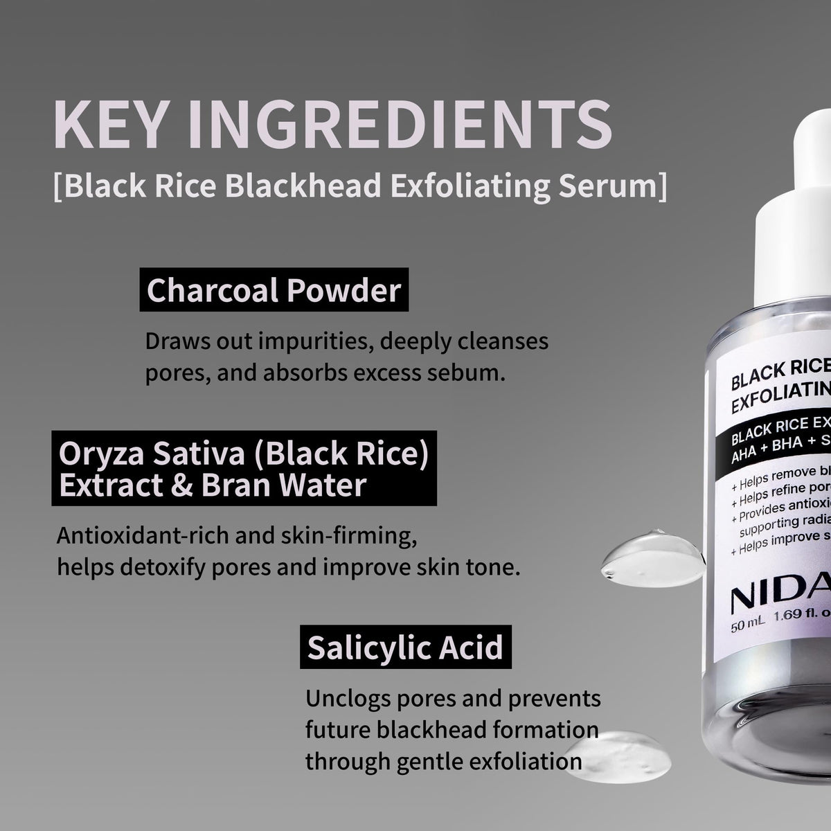 NIDA black rice and rice branch image highlighting brightening botanical benefits