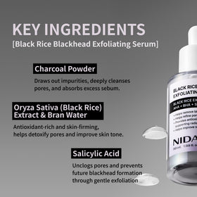 NIDA black rice and rice branch image highlighting brightening botanical benefits