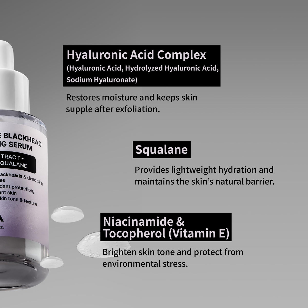 NIDA serum drops on hand showing lightweight consistency and absorbency