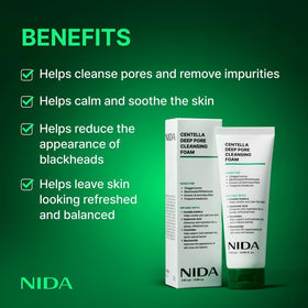 NIDA Centella leaf ingredient photo highlighting calming, soothing benefit