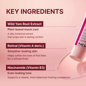 NIDA cream spread on hand demonstrating quick absorption and smoothness