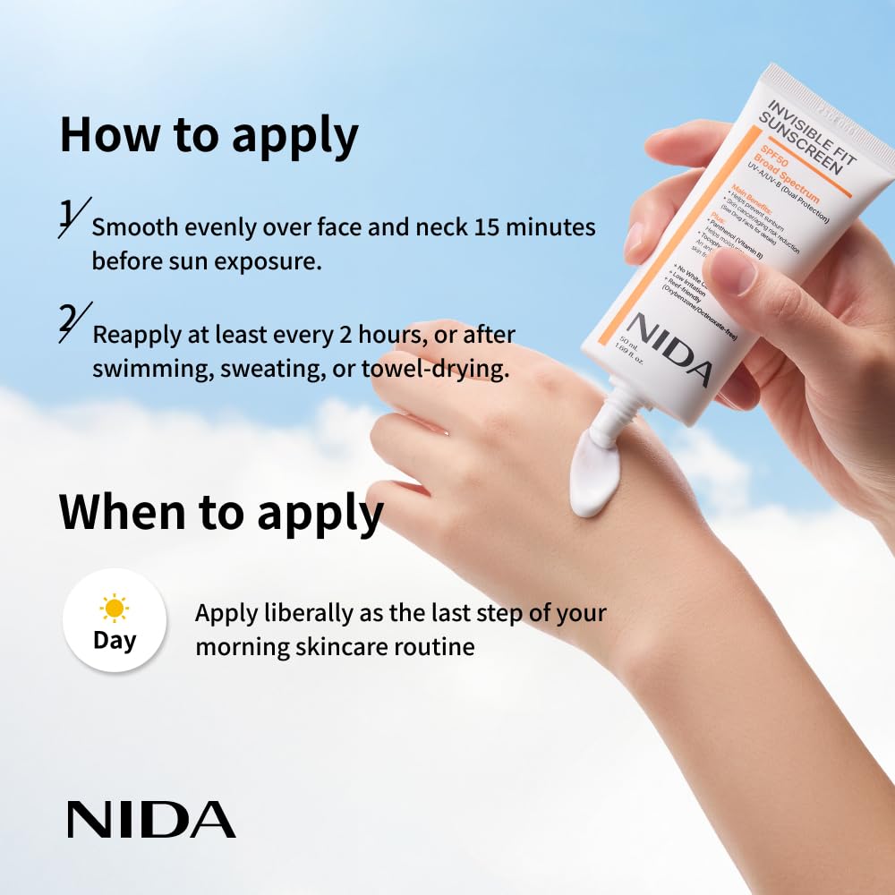 NIDA label highlighting panthenol and tocopherol for skin support