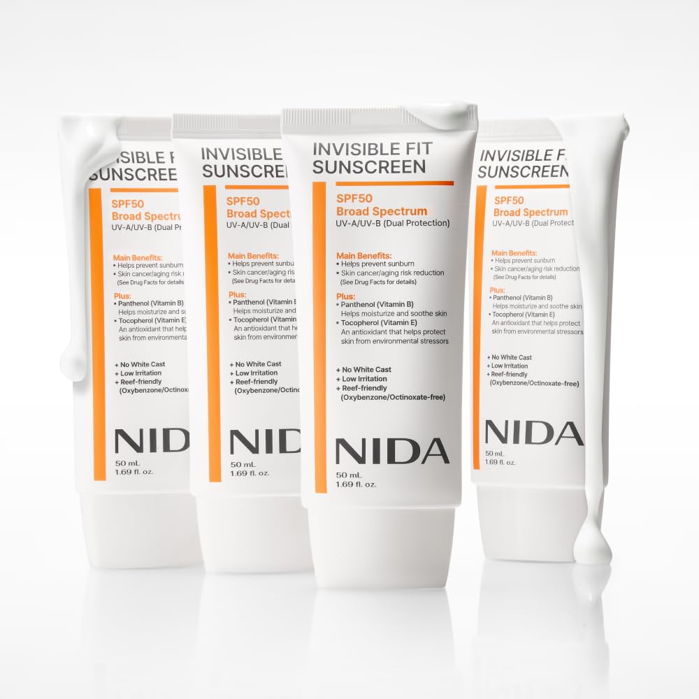 NIDA swatches on varied skin tones showing no white cast