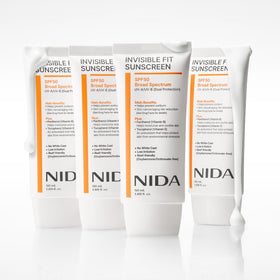NIDA swatches on varied skin tones showing no white cast