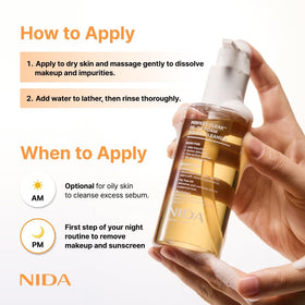 NIDA size comparison with 145ml bottle showing travel-friendly capacity