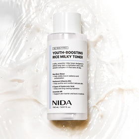 NIDA toner on a bathroom shelf with skincare steps, convey routine fit