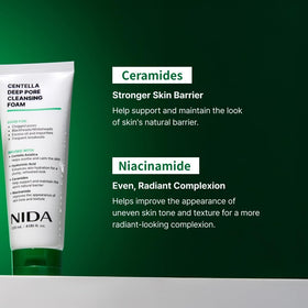 NIDA foam on model washing face showing effective impurity removal