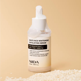 NIDA label and ingredients list showing niacinamide and hyaluronic acid