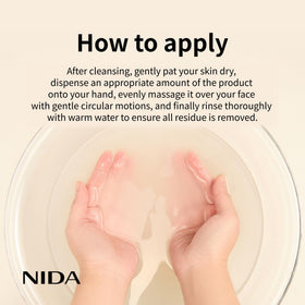 NIDA bottle next to ruler showing 50ml compact travel size