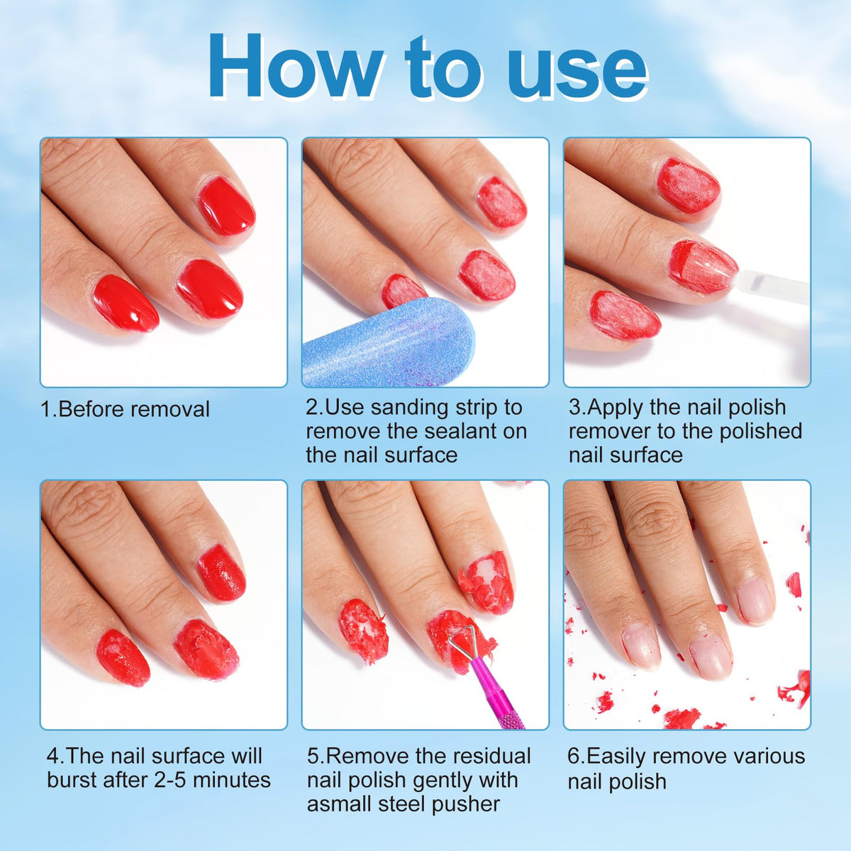 NIFEISHI applied on a nail demo lifting gel polish for fast, easy removal