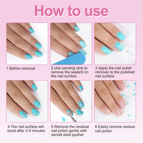 NIFEISHI before and after nails showing lifted gel and cleaned natural nail