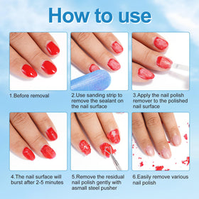 NIFEISHI before and after nail comparison demonstrating polished removal