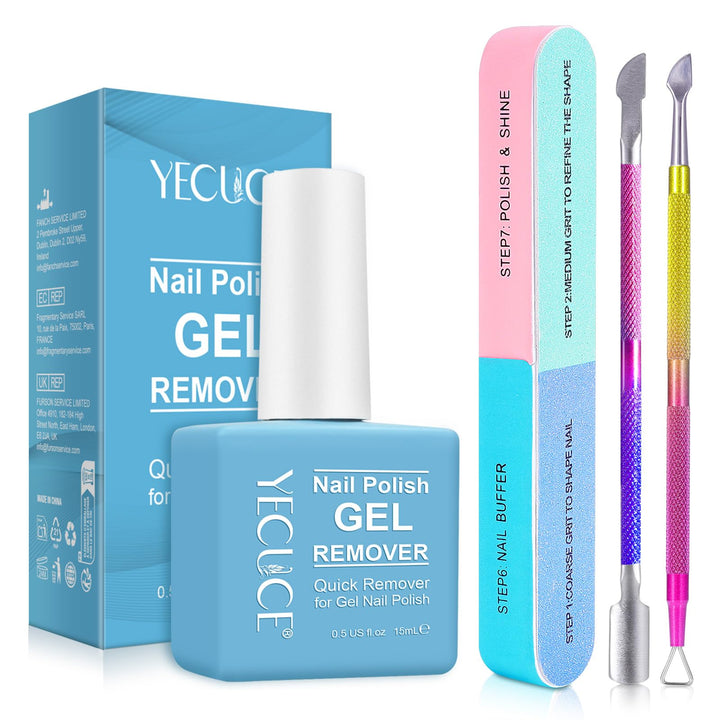NIFEISHI front packaging showing gel remover and tools for fast polish removal