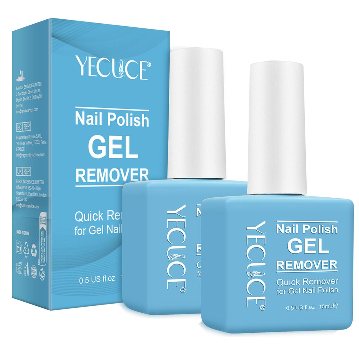 NIFEISHI front packaging showing two 15ml bottles and quick-removal benefit