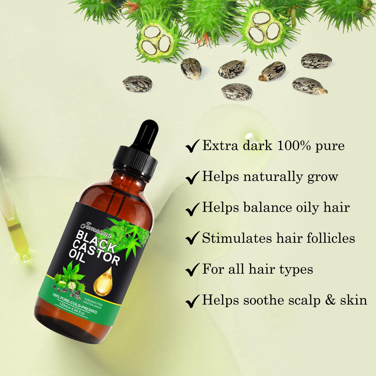 NIFEISHI hand applying oil to hair ends for improved moisture