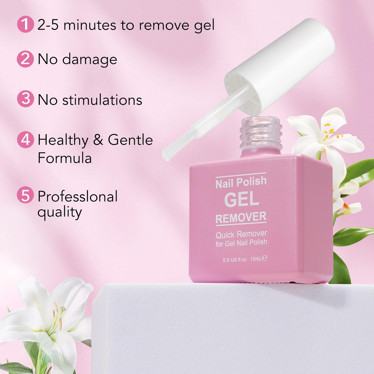 NIFEISHI applied on a nail demonstrating easy brush-on removal in minutes
