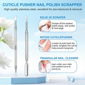 NIFEISHI included stainless-steel pusher and plastic scraper for gentle removal