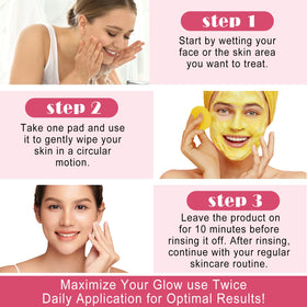 NIFEISHI dual-sided pad display showing exfoliating and turmeric-infused sides