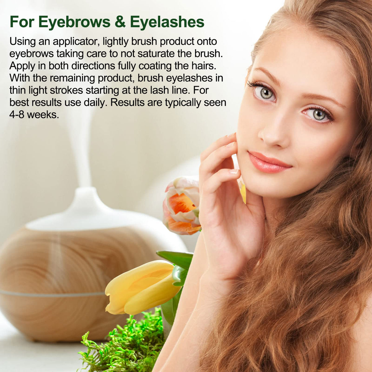 NIFEISHI spoolie applying oil to eyebrow for fuller-looking brow benefit