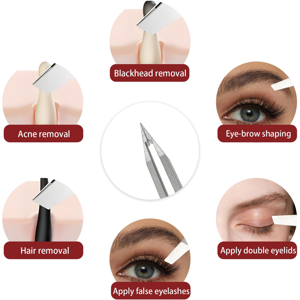 NILIYA tweezers next to ruler showing compact size and portability