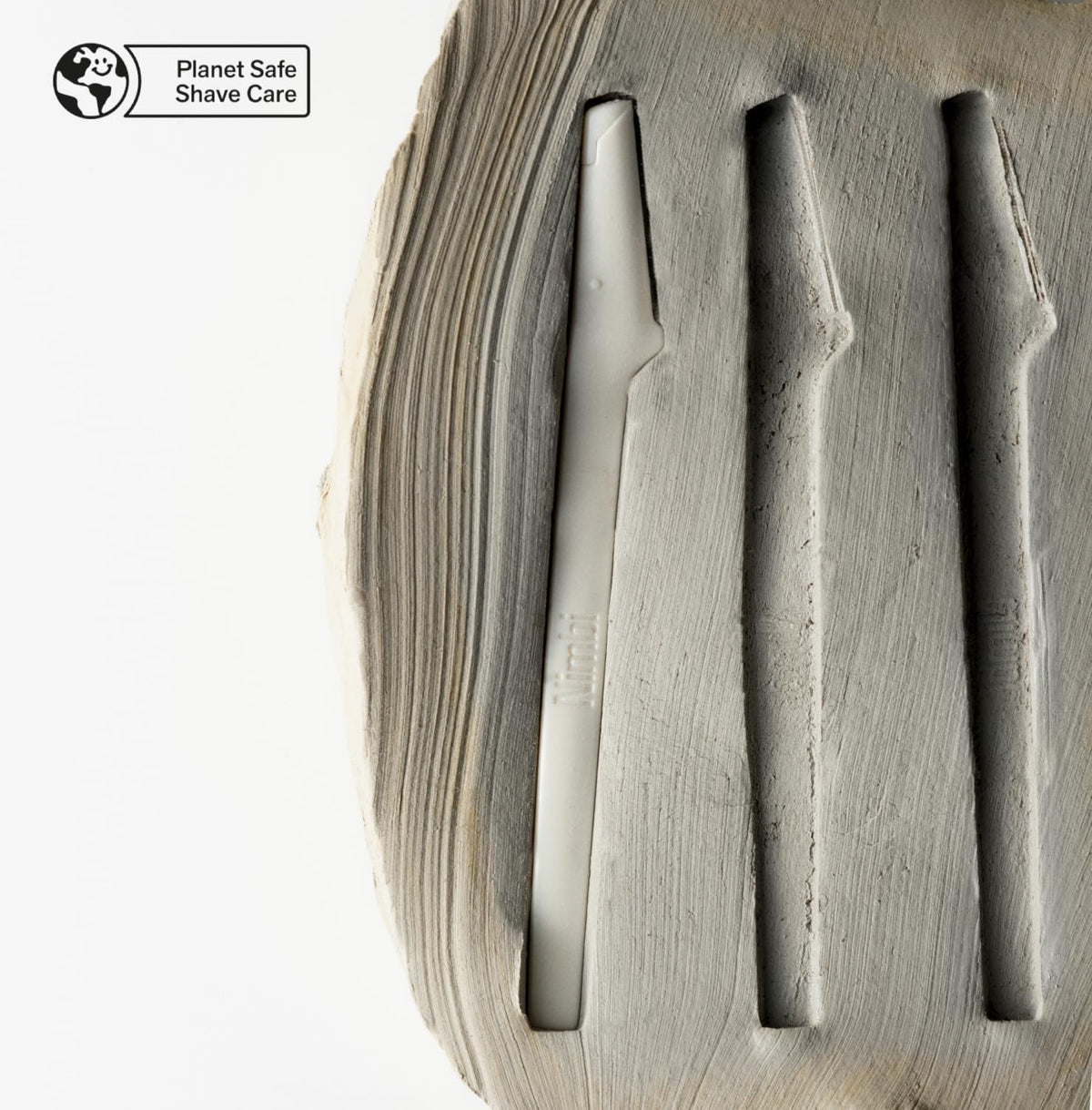 Nimbi biomaterial handle detail emphasizing plastic-free eco advantage