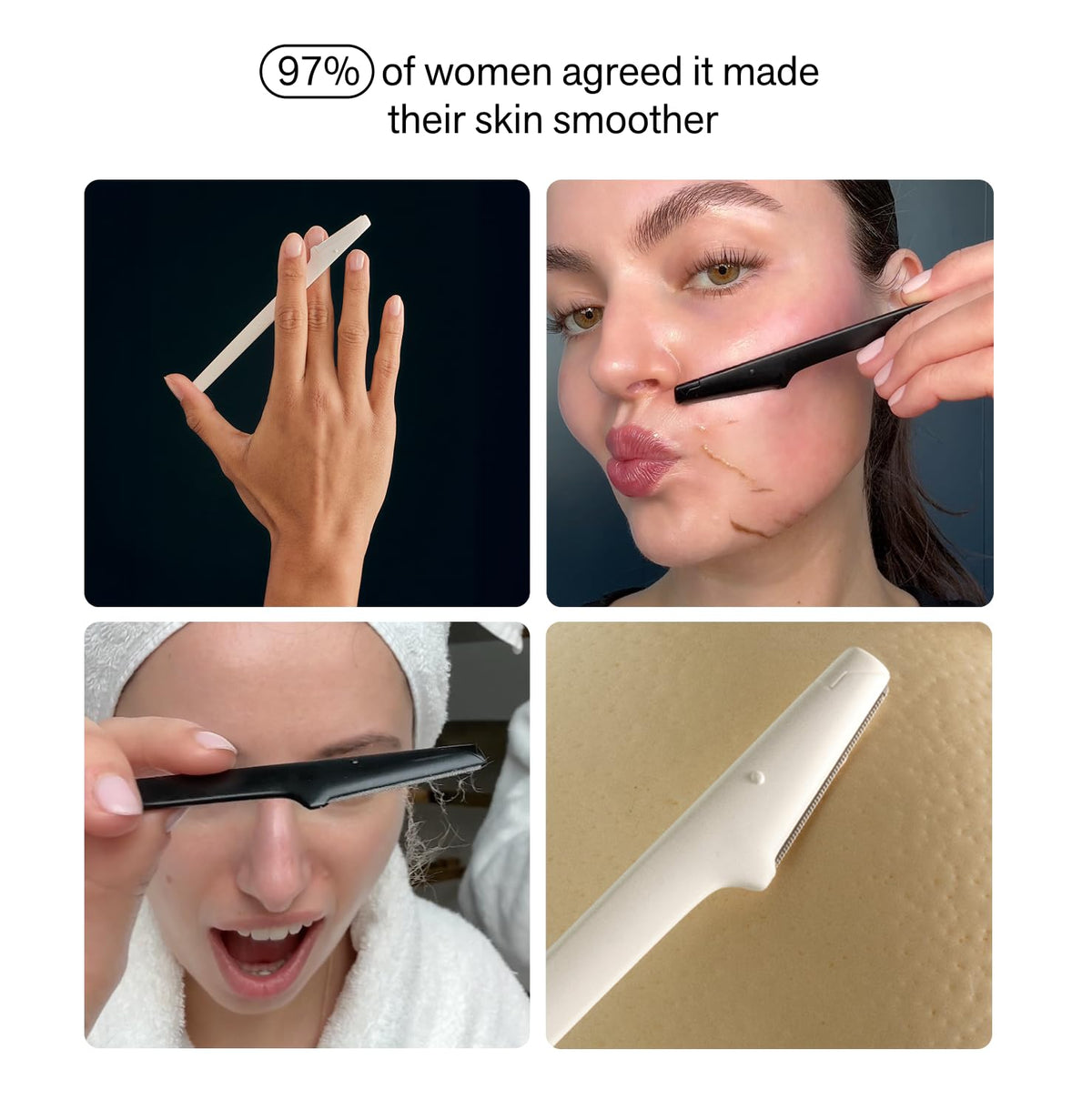 Nimbi razor held in hand showing size and easy travel-friendly grip