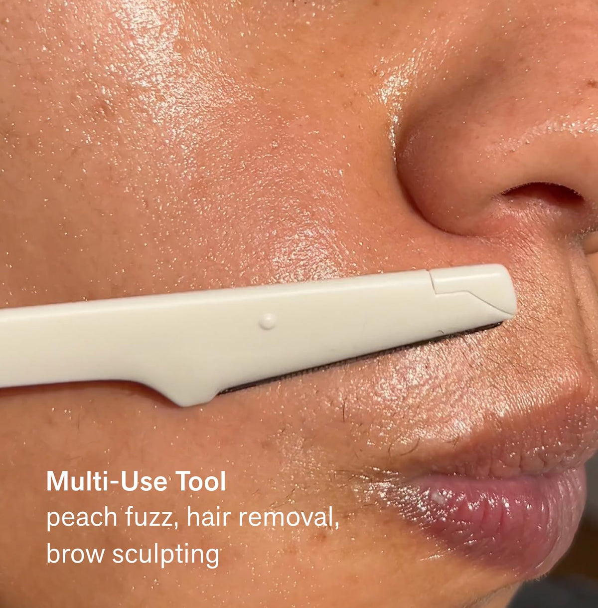 Nimbi dermaplane used on upper lip demonstrating gentle hair removal