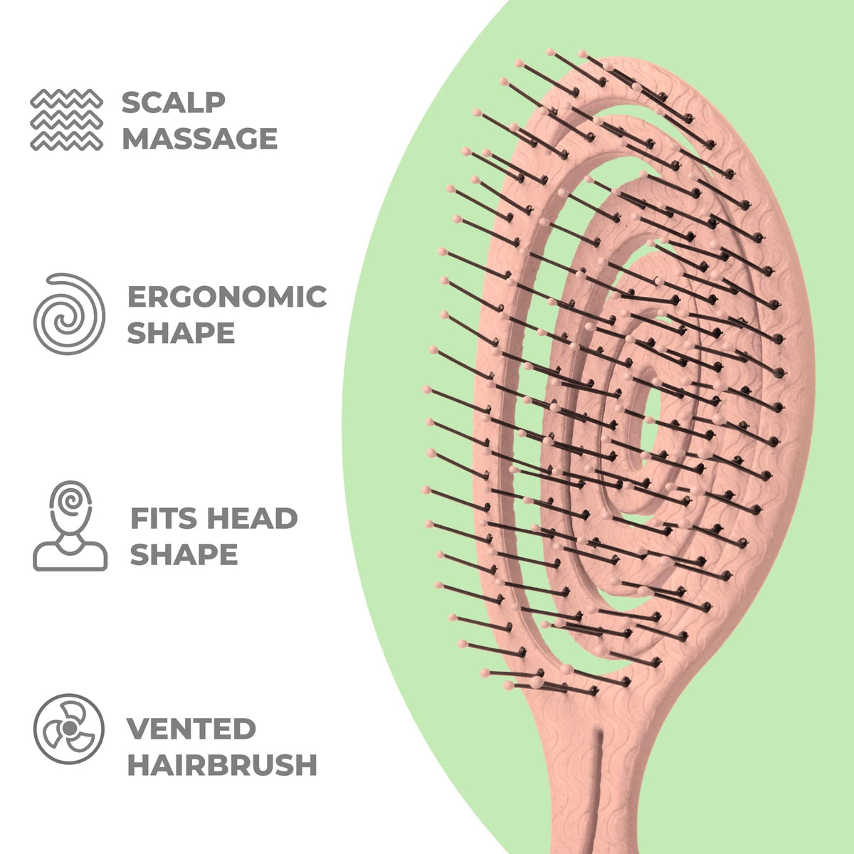 Ninabella bristle detail showing smooth tips and spacing, reduced breakage benefit