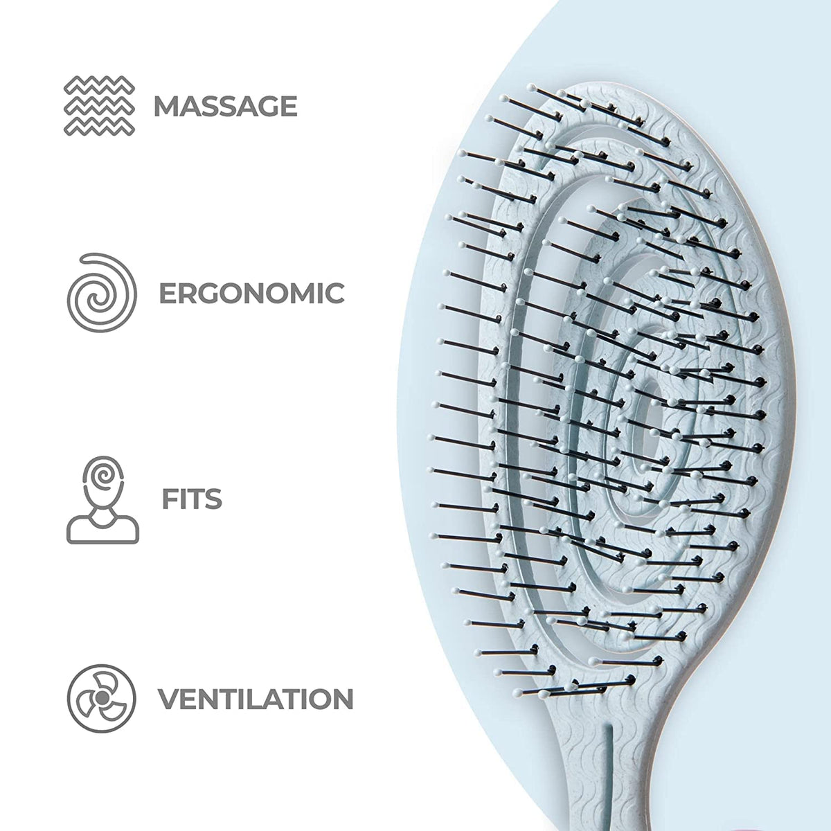 Ninabella bristle detail showing recycled-plastic bristles and damage-preventing design