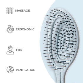 Ninabella bristle detail showing recycled-plastic bristles and damage-preventing design