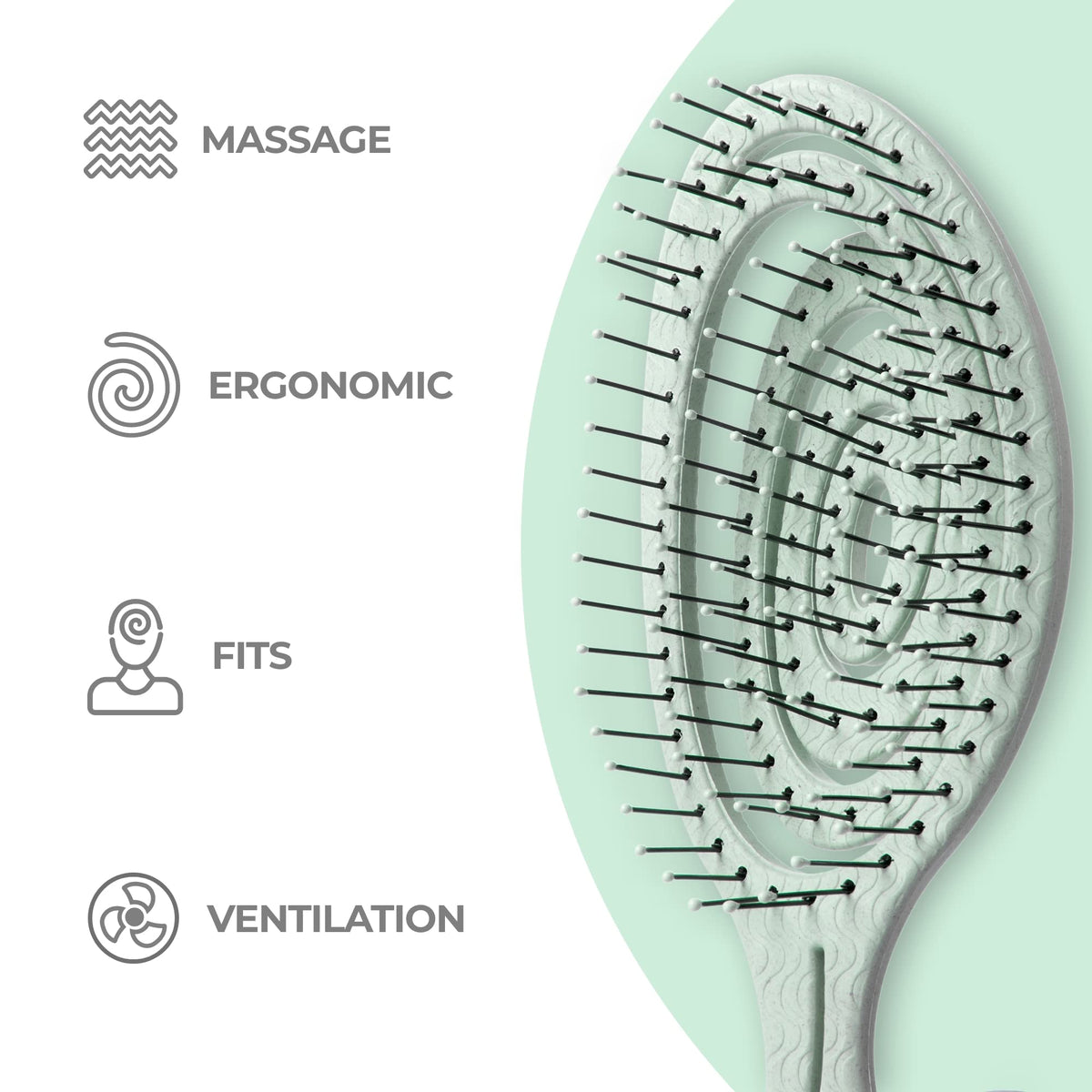Ninabella bristle tip detail highlighting smooth ends that reduce breakage
