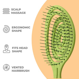 Ninabella bristles flexing in hand showing gentle pull-free motion for comfort