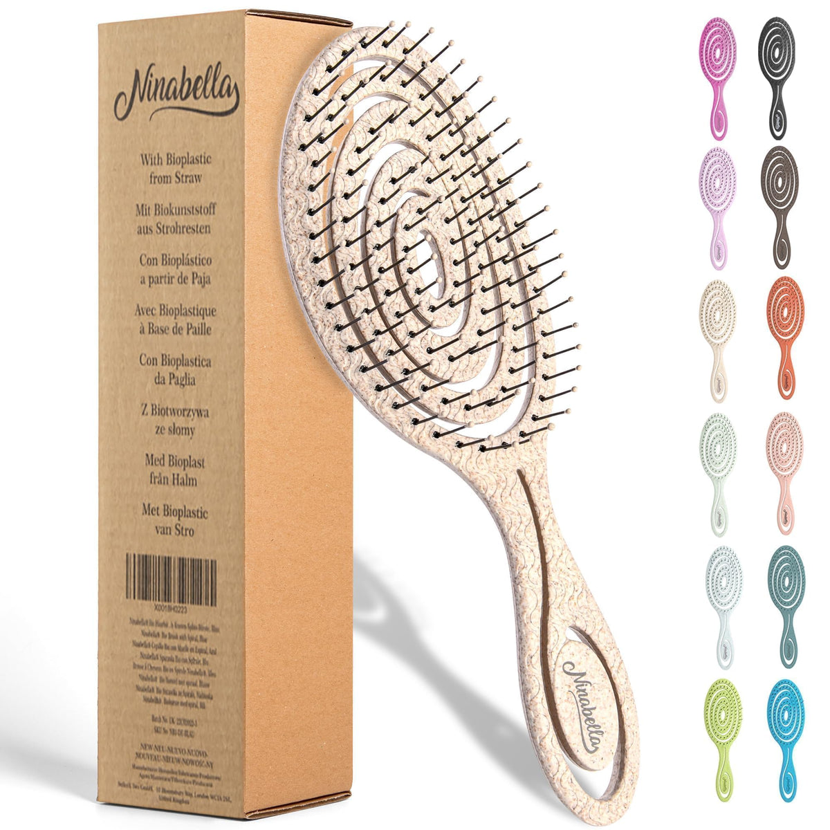 Ninabella front view cream brush showing compact design and gentle profile