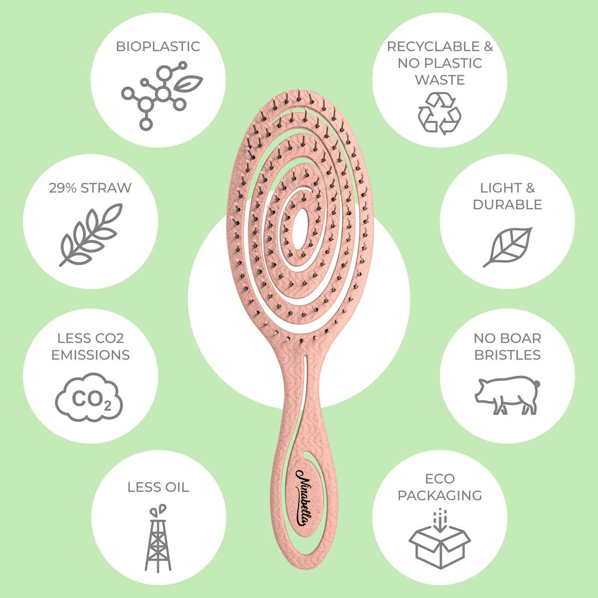 Ninabella in use on curly hair showing glide through knots, preserves curl definition