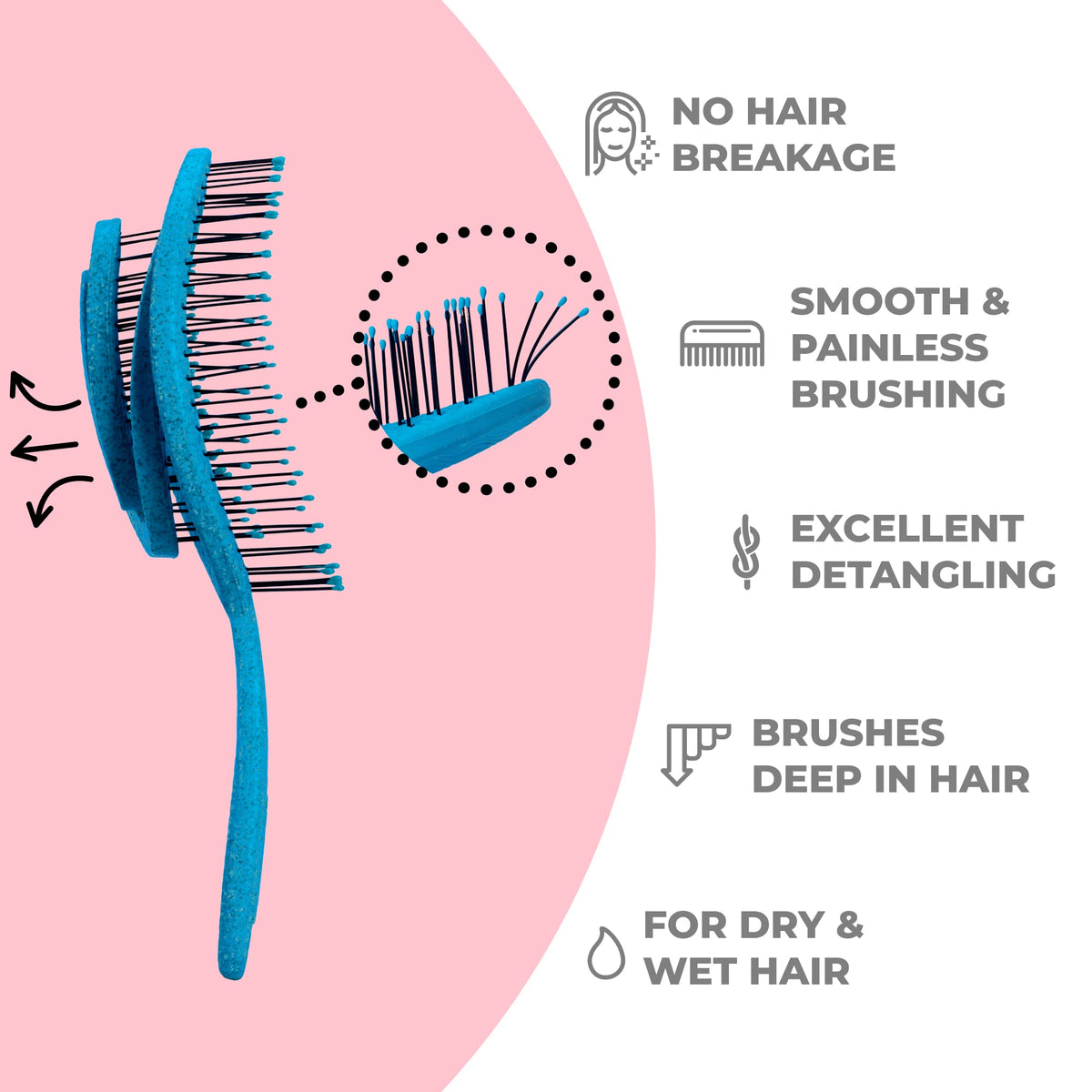 Ninabella close-up of spiral spring-mounted bristles showing gentle flex